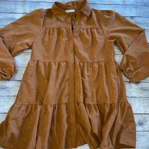 HYFVE Caramel Button-Up Dress